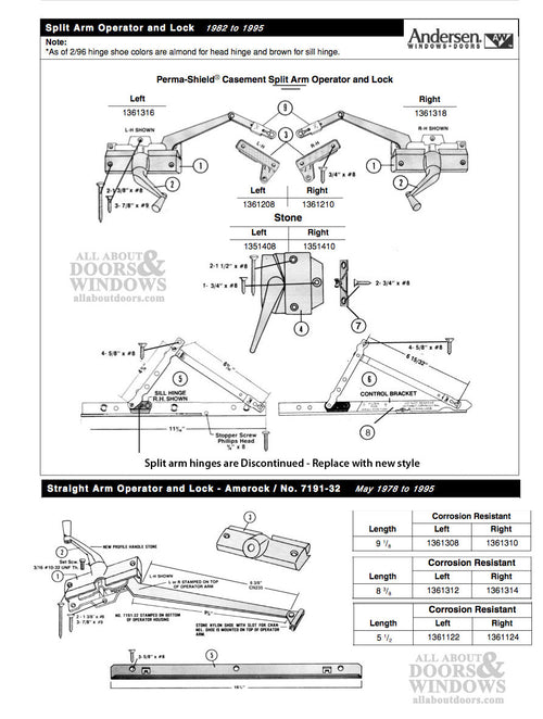 Andersen Sash Lock For Casement Windows Perma Shield 1979-1995 Left Handed Sash Lock - Andersen Sash Lock For Casement Windows Perma Shield 1979-1995 Left Handed Sash Lock