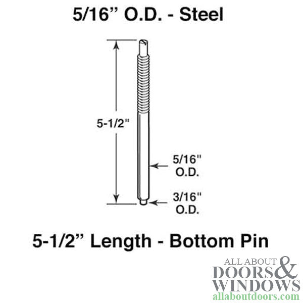 Threaded Bottom Pivot Rod 5/16 Inch - Threaded Bottom Pivot Rod 5/16 Inch