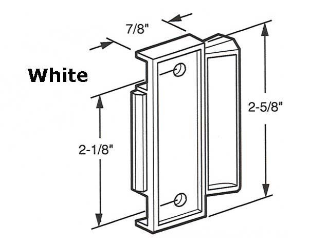 Latch and Pull - Vinyl and Aluminum Hardware, Plastic - White/Mill - Latch and Pull - Vinyl and Aluminum Hardware, Plastic - White/Mill