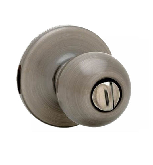 Kwikset Polo Privacy Door Handle New Chassis with 6AL Latch and RCS Strike Antique Nickel