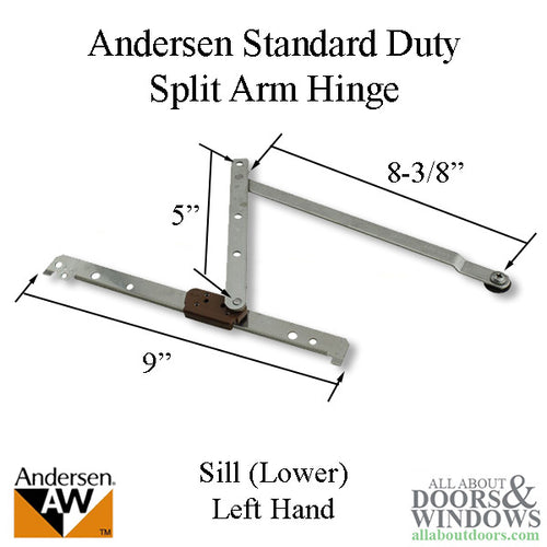 Andersen Standard Duty Split Arm Left Handed Sill Hinge, 1995-1998 - Andersen Standard Duty Split Arm Left Handed Sill Hinge, 1995-1998