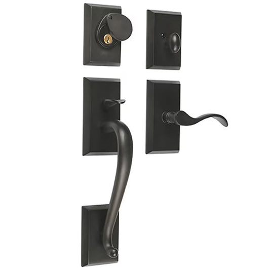 Savoy Grip Entry Handleset for Multipoint Locks Schlage 5 Pin Keyway