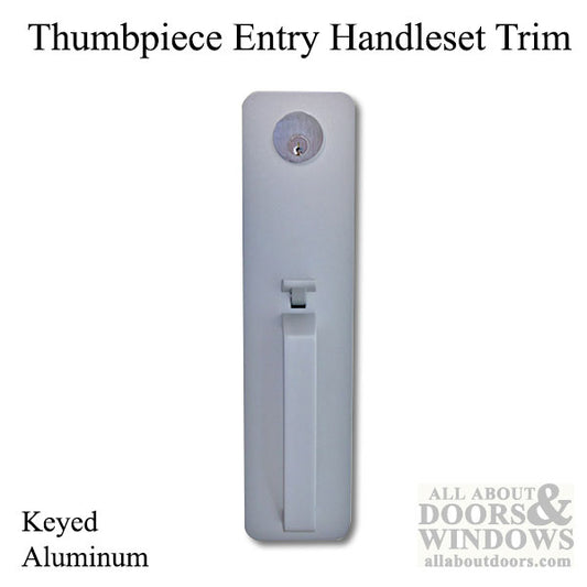 Keyed Thumb piece Entry Handle Set Trim - Aluminum