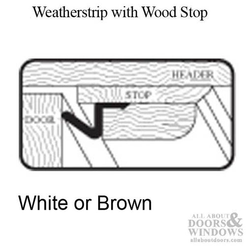 Weatherstrip, Q-Lon with Primed Wood Stop, 36 x 84 - Weatherstrip, Q-Lon with Primed Wood Stop, 36 x 84