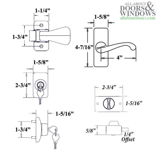 Storm Door Lever Handle With Keyed Deadbolt Georgian Storm Door Handle Black - BLEMISHED - Storm Door Lever Handle With Keyed Deadbolt Georgian Storm Door Handle Black - BLEMISHED