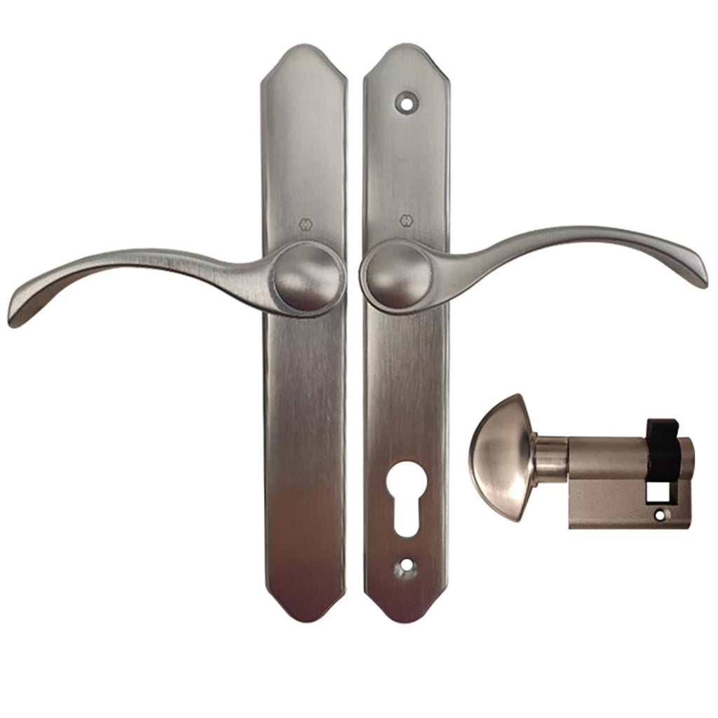 Weather Shield Multipoint Lock Arched Traditional Handle Set Non-Keyed - Weather Shield Multipoint Lock Arched Traditional Handle Set Non-Keyed
