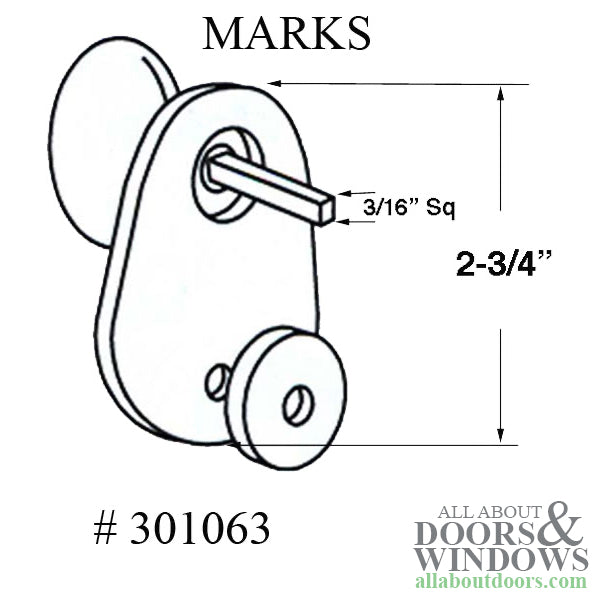 Marks Mortise Cylinder For Storm Doors and Security Doors With Marks Cam - Marks Mortise Cylinder For Storm Doors and Security Doors With Marks Cam