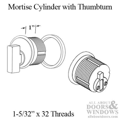 Mortise Cylinder with Thumbturn, Zinc, Choose Color - Mortise Cylinder with Thumbturn, Zinc, Choose Color