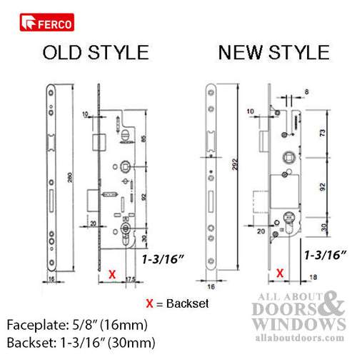 16mm G-U Cremona Europa Active Multipoint Lock w/ Shootbolt - 16mm G-U Cremona Europa Active Multipoint Lock w/ Shootbolt