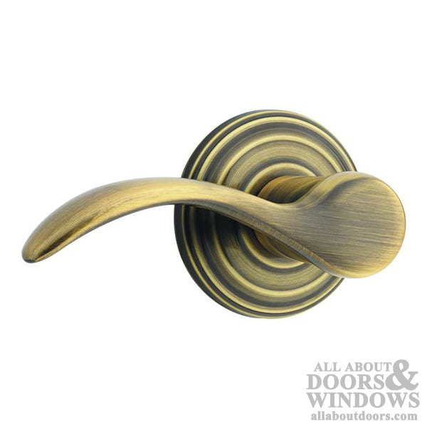 Kwikset 788PMLLH-5 Pembroke Dummy Door Lever Left Handed Antique Brass Door Lever - Kwikset 788PMLLH-5 Pembroke Dummy Door Lever Left Handed Antique Brass Door Lever