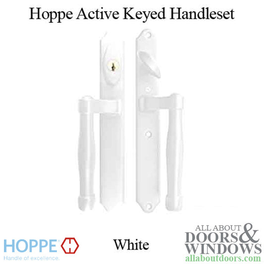 HOPPE HLS 9000 Sliding Door Handle Set Active Keyed Outside White