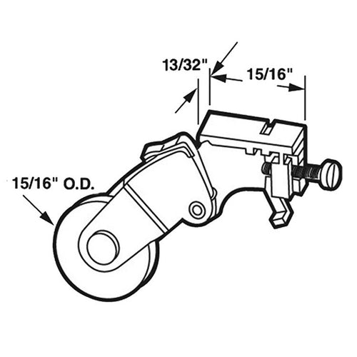 Adjustable Roller Assembly with 1 Inch Nylon Wheel for Sliding Screen Door - Adjustable Roller Assembly with 1 Inch Nylon Wheel for Sliding Screen Door
