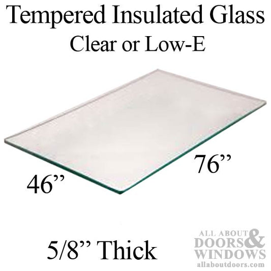 Tempered Patio Glass, 46 x 76 x 5/8 inch, Clear Insulated