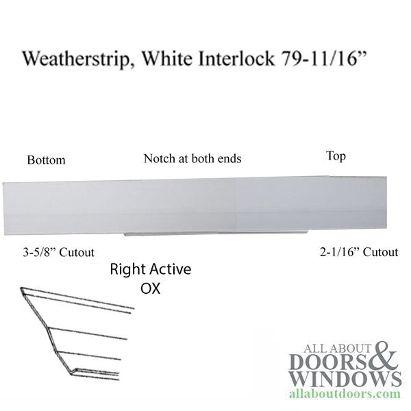 Interlock Weatherstrip, 2  Panel, RH, Operating Pa - Interlock Weatherstrip, 2  Panel, RH, Operating Pa