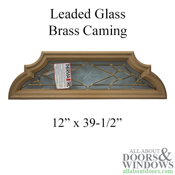 Scrolled Top/ Bottom, Starburst Center, Leaded Glass, Brass Caming - Scrolled Top/ Bottom, Starburst Center, Leaded Glass, Brass Caming