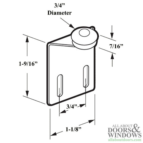 Top Hung Roller Assembly with 3/4 Inch Nylon Wheel for Sliding Screen Door - Top Hung Roller Assembly with 3/4 Inch Nylon Wheel for Sliding Screen Door