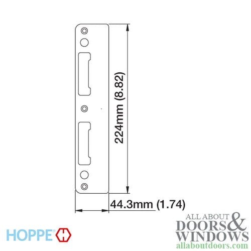 Latch & Deadbolt Strike Plate, 1.74 x 8.82 Curved Lip - Oil Rubbed Brass - Latch & Deadbolt Strike Plate, 1.74 x 8.82 Curved Lip - Oil Rubbed Brass