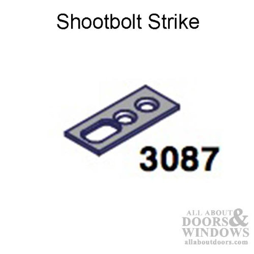 P3000 Strike Plate, Single Shootbolt, active or passive door - 304SS - P3000 Strike Plate, Single Shootbolt, active or passive door - 304SS