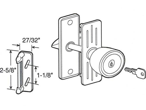Storm Door Tulip Shaped Keyed Handle Set 3 Inch Hole Spacing - Storm Door Tulip Shaped Keyed Handle Set 3 Inch Hole Spacing