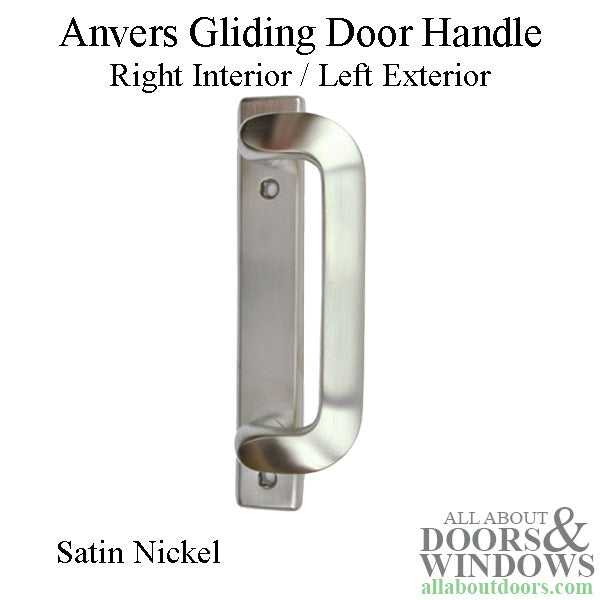 Andersen Anvers Gliding Door Handle, Anvers Style - Right Interior/Left Exterior - Satin Nickel - Andersen Anvers Gliding Door Handle, Anvers Style - Right Interior/Left Exterior - Satin Nickel