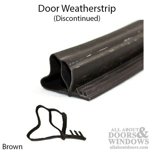 Door Weatherstrip, Compression Type, Bulb - Brown