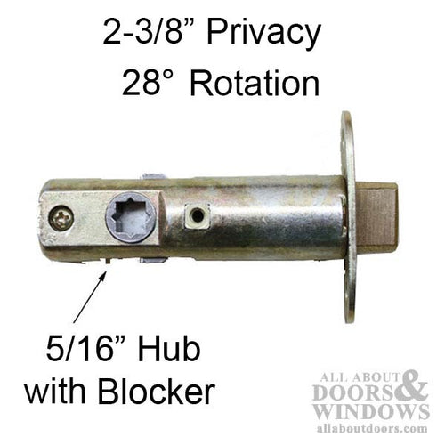 Privacy Spring Latch, 28° rotation  2-3/8 backset - No Faceplate - Privacy Spring Latch, 28° rotation  2-3/8 backset - No Faceplate