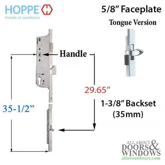 Hoppe 16mm Manual Tongue Gear, 35/92, Tongue at 29.65 Inch