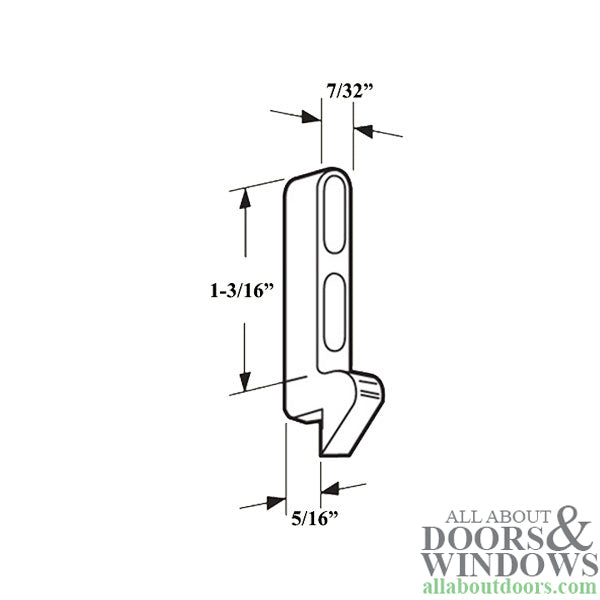 Adjustable Diecast 1-3/16 Inch Latch Strike with 5/16 Inch Offset for Sliding Screen Door - Adjustable Diecast 1-3/16 Inch Latch Strike with 5/16 Inch Offset for Sliding Screen Door