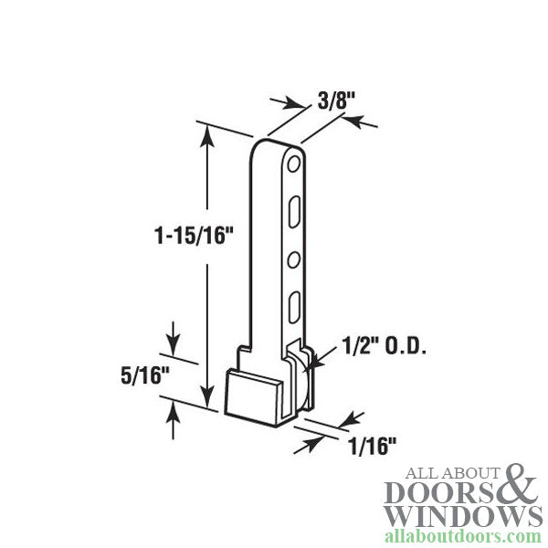 Roller Assembly (Flat) - Sliding Windows, Vertical Rail - Nylon - Roller Assembly (Flat) - Sliding Windows, Vertical Rail - Nylon