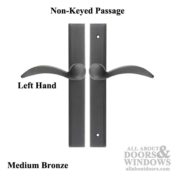 Left Hand 11 x 1.5 Inch Non-Keyed Passage with Durango Lever - Medium Bronze - Left Hand 11 x 1.5 Inch Non-Keyed Passage with Durango Lever - Medium Bronze