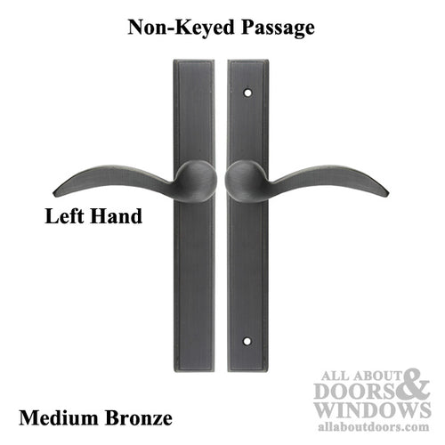 Left Hand 11 x 1.5 Inch Non-Keyed Passage with Durango Lever - Medium Bronze - Left Hand 11 x 1.5 Inch Non-Keyed Passage with Durango Lever - Medium Bronze