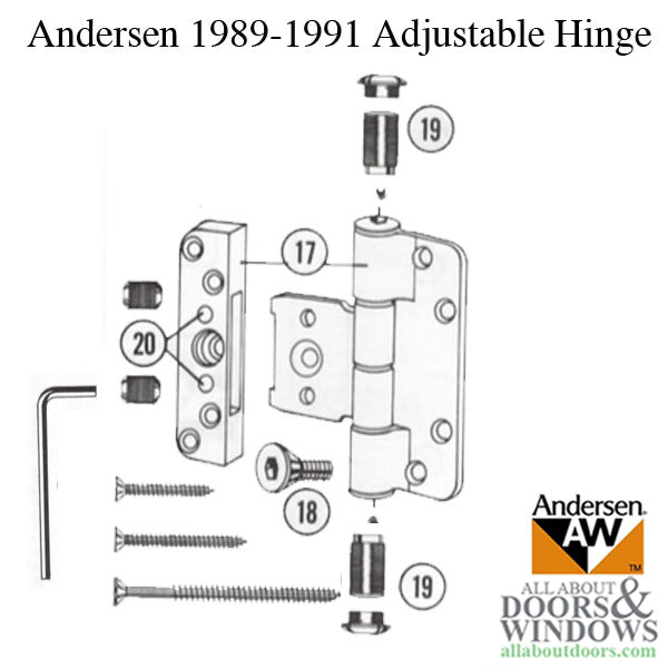 Andersen 1989-1991 Patio Door Hinge - Gold tone  SEE NOTES - Andersen 1989-1991 Patio Door Hinge - Gold tone  SEE NOTES