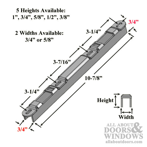 Sliding Door Keeper, 3/4 Inch Raised Dual Point Strike - Stainless Steel - Sliding Door Keeper, 3/4 Inch Raised Dual Point Strike - Stainless Steel