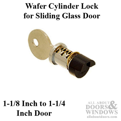 Discontinued - Cylinder Lock, Sliding Patio Door, Wafer Catch, 1-1/8-inch to 1-1/4-inch Door - Discontinued - Cylinder Lock, Sliding Patio Door, Wafer Catch, 1-1/8-inch to 1-1/4-inch Door