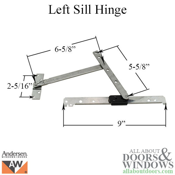 Andersen Left Sill Hinge, Old Style - Andersen Left Sill Hinge, Old Style