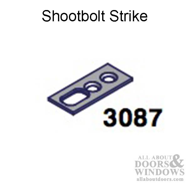 P3000 Strike Plate, Single Shootbolt, active or passive door - 304SS - P3000 Strike Plate, Single Shootbolt, active or passive door - 304SS