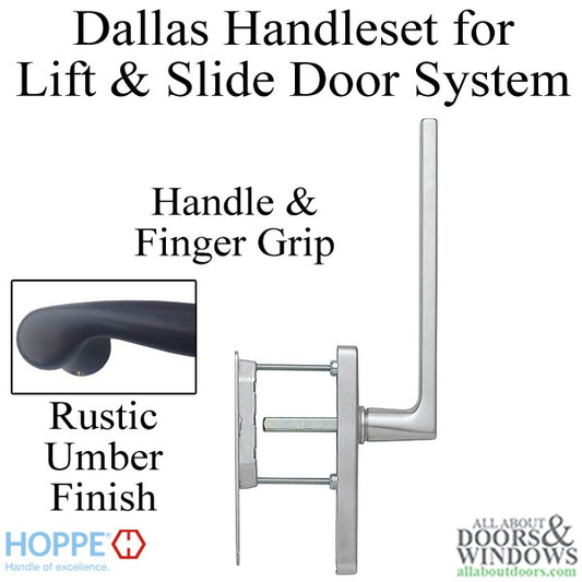 Dallas Handle and Finger Grip for Lift and Slide Door System - Rustic Umber