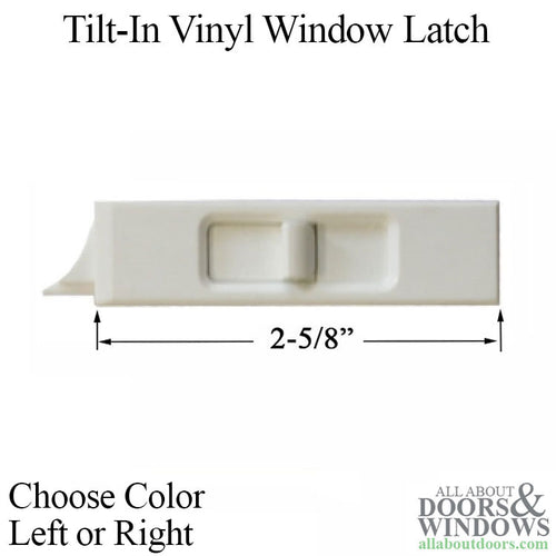 Tilt In Vinyl Window Latch, Scallop Nose, Low Profile Button - Tilt In Vinyl Window Latch, Scallop Nose, Low Profile Button