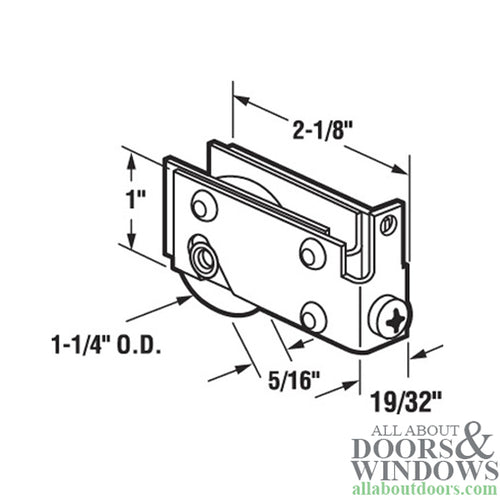 Sliding Door Roller Single Steel Wheel Steel Housing For Viking Doors 1.25 Inch Steel Wheel Roller - Sliding Door Roller Single Steel Wheel Steel Housing For Viking Doors 1.25 Inch Steel Wheel Roller