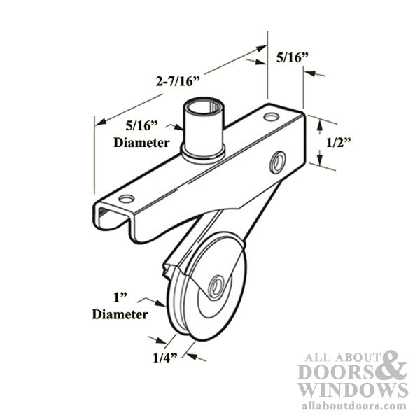 Roller Assembly with 1 Inch Nylon Wheel for Sliding Screen Door - Roller Assembly with 1 Inch Nylon Wheel for Sliding Screen Door