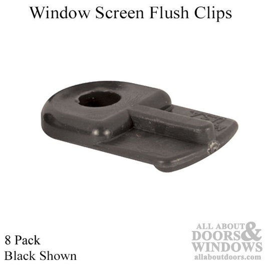 Window Flush Clip -Nylon- Black - 8 Pack