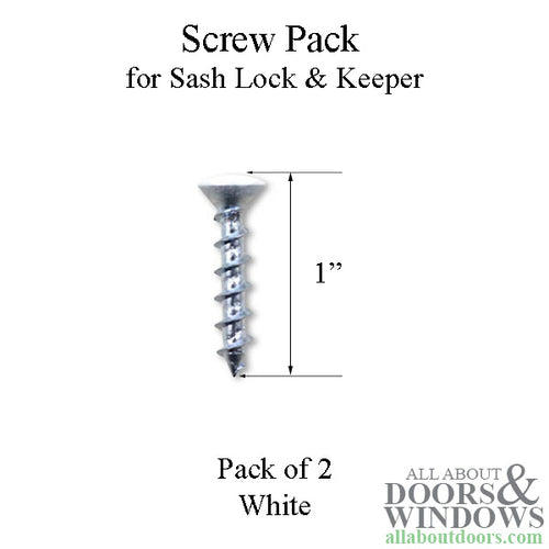 Andersen Screw Pack for Sash Lock & Keeper - White - Andersen Screw Pack for Sash Lock & Keeper - White