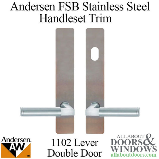 Andersen FSB 1102 Active Trim Set for Double Door Stainless Steel Finish