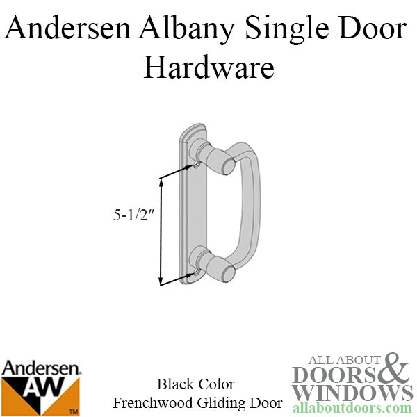 Andersen Frenchwood Gliding Door Trim Hardware, Albany, 2 Panel Interior and Exterior  - Black - Andersen Frenchwood Gliding Door Trim Hardware, Albany, 2 Panel Interior and Exterior  - Black