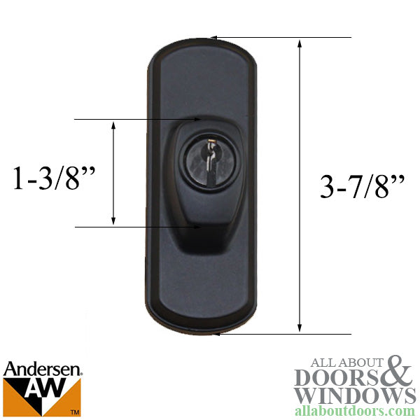 Andersen Frenchwood Gliding Doors - Lock Assembly - Albany - Exterior - Left - Black - Andersen Frenchwood Gliding Doors - Lock Assembly - Albany - Exterior - Left - Black