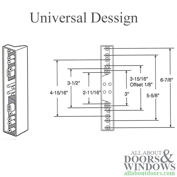 Universal Outside Pull with Adjustable Hole Centers 2-1/4