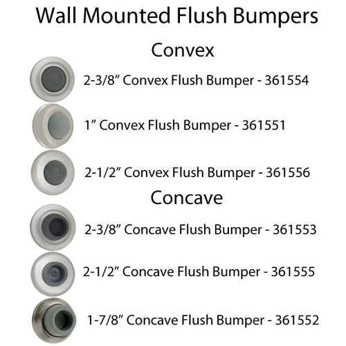 2-1/2 Concave Flush Bumper  - Choose Finish - 2-1/2 Concave Flush Bumper  - Choose Finish