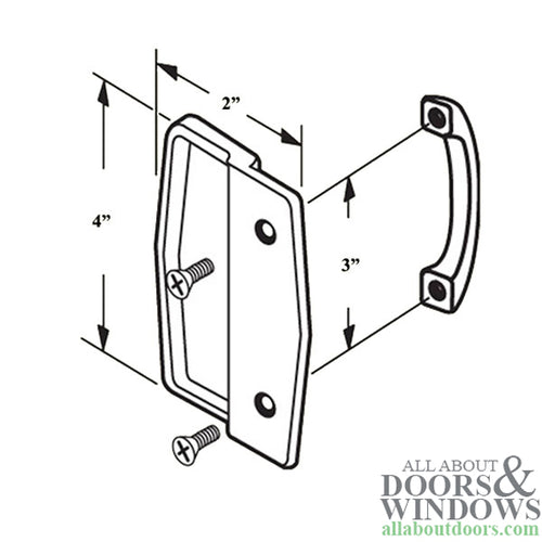 Non-Handed Pull for Sliding Screen Door - Black & Chrome - Non-Handed Pull for Sliding Screen Door - Black & Chrome