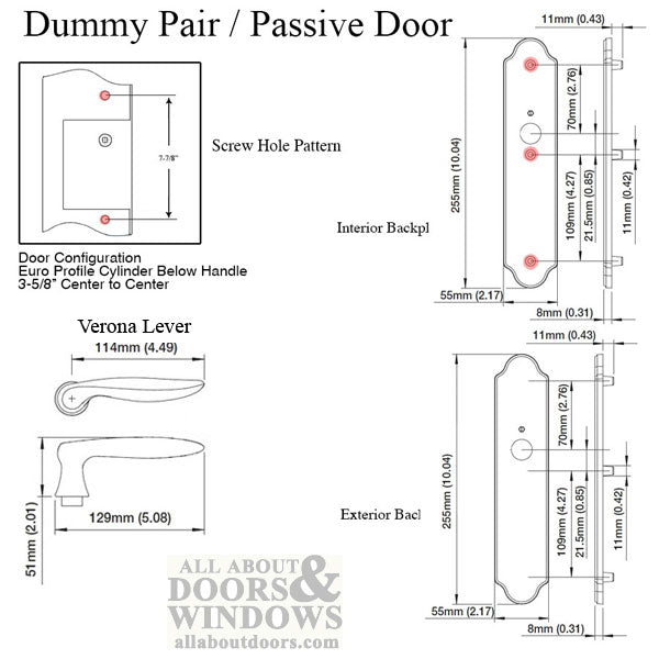 HOPPE Multipoint Lock Handleset, Verona, M151/3965N, Solid Brass - Rustic Umber,  Dummy Pair - HOPPE Multipoint Lock Handleset, Verona, M151/3965N, Solid Brass - Rustic Umber,  Dummy Pair