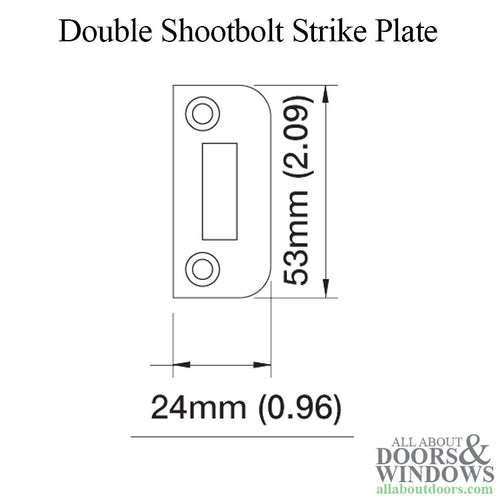 HOPPE Shootbolt Strike Plate Double Shootbolt Stainless Steel - HOPPE Shootbolt Strike Plate Double Shootbolt Stainless Steel